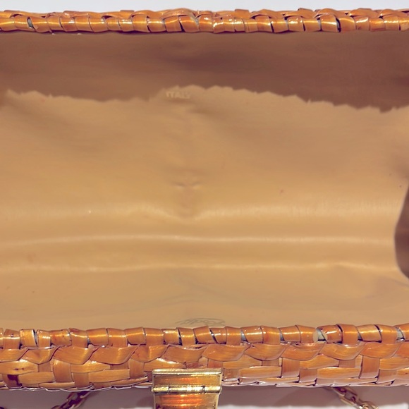 Rodo Italy Vintage Wicker (glazed Rattan) Bag - gold hardware, leather lined - Picture 7 of 11